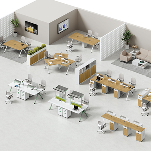 Escritório cubículo 120 Graus 3 Seater <span class=keywords><strong>Partition</strong></span> Desk 3 Pessoa Desk 3 Funcionários Workstation Equipe Trabalho Y Shaped Offces Table - Product Image 3