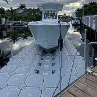 Vente flash : Dock pour jet ski avec rouleaux, blocs de ponton modulaires en plastique, briques flottantes pour quais de bateaux