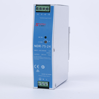 Alimentation électrique sur rail DIN SHINIU NDR-75/120/240/480-24/12 24V/12V 10A 20A Sortie simple 75-480W