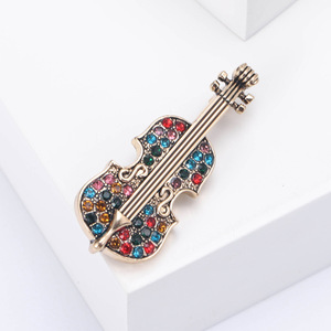 Broches Violon en Émail et Strass de Luxe pour Femme, Bijoux Fantaisie Élégants, Épingles de Vêtement, Badges d'Équipement Musical, Cadeaux pour Amies - Product Image 6