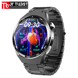 Montre connectée F800 ECG avec moniteur de fréquence cardiaque, mesure de la fréquence respiratoire, compteur de calories, fonction de suivi du sommeil, bracelet en métal et silicone, batterie intégrée - Product Image 1