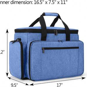 Étui de transport à roulettes gratuit, noir matelassé - Sac à roulettes pour machine à coudre avec roulettes pour Brother, Bernina, Singer - Product Image 3