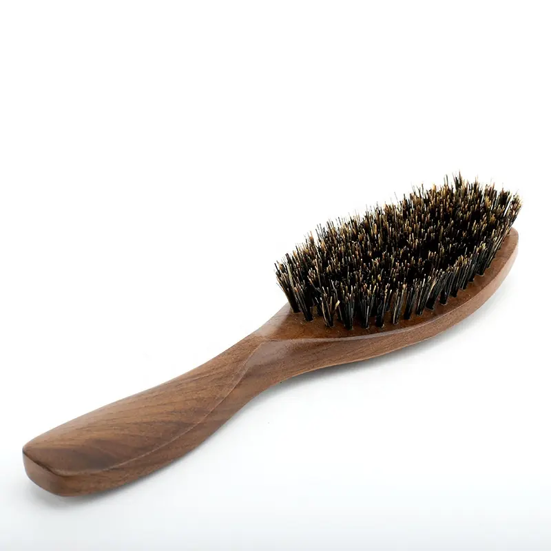 Natural Boar Bristle Hairbrush Massage Comb Anti-static Hair Scalp Paddle Brush Beech Wooden Handle Hair Brush Comb Styling Tool