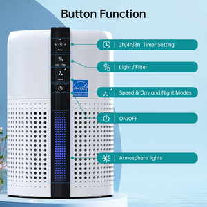 Wholesale Price 2025 New Portable Air Purifier HEPA13/14 Activated Carbon Low Noise Air Cleaner For Home Room OEM - Product Image 4