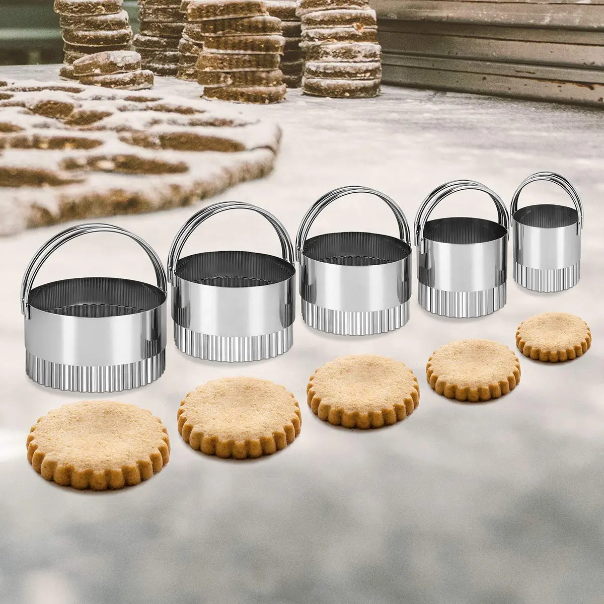 Set Natal Baru Press Gingerbread dan Embosser Food Grade Cooky dengan Cetakan Cookie Cutter