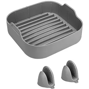 环保可重复使用不粘方形食品级硅胶锅热风炸锅篮防热手套洗碗机安全垫