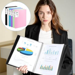 Plastic Sleeves Large Capacity 40 Pocket Display Presentation Book Display Art <strong>Portfolio</strong> <strong>Folder</strong> with Clear Sheet Protectors - Product Image 4