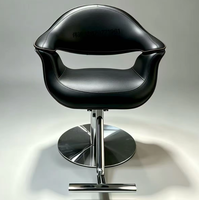 Chaise de coiffure avec pompe hydraulique pour salon de coiffure - Équipement de salon durable avec base en acier inoxydable