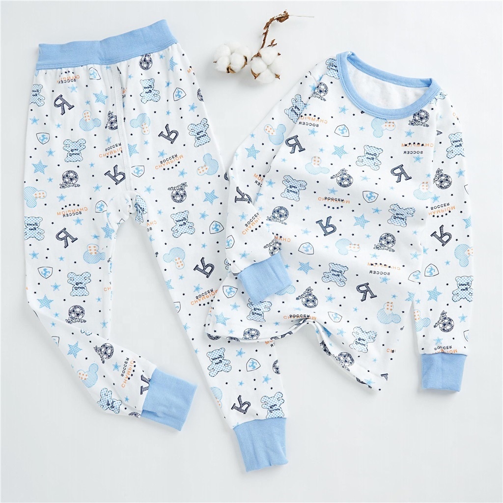 Низкая цена; Комплект детской одежды из 100% хлопка с длинными рукавами; Пижамный комплект из 2 предметов для малышей