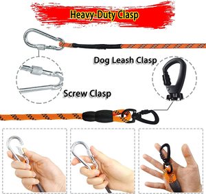 Guinzaglio per cani leggero cintura per animali altamente riflettente, anti-avvolgimento ed estensibile, adatto a vari tipi di cani - Product Image 3