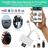 Adaptador de Lector de Tarjetas CF/SD/TF Externo USB para Tablet/Teléfono/Cámara Digital, Fácil Instalación