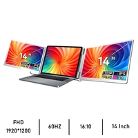 Moniteur portable de 14 pouces, double écran pour PC/téléphone/PS4/PS5/Switch1/Switch2/ 16:10 IPS FHD 60Hz