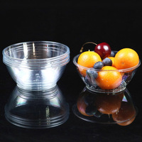 20-delige set 6oz (180ml) transparante, ronde, stevige wegwerp plastic schaaltjes met gerolde rand voor feestjes, evenementen, fruit, desserts en catering