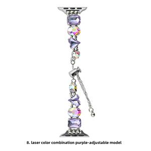 Cristales de Vidrio de Colores, Diamantes 3D, Ecológicos, con Fijación en Caliente, Correa Elástica con Cierre, Ojo de Caballo, para Apple Watch, iWatch 9.ª Generación, Huazi - Product Image 2