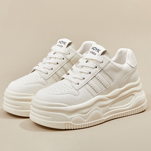 Baskets confortables à semelles souples, style coréen, chaussures décontractées, baskets blanches à semelles épaisses rehaussantes, nouveaux modèles pour femmes - Product Image 4