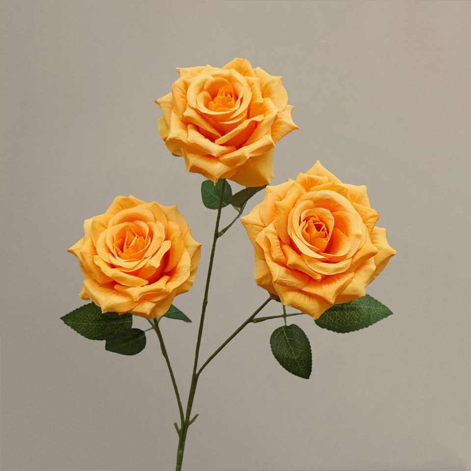 3 Head Handmade 3D Realistic Silk Roses for Rose Walls and Waterfalls ...