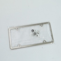 Marco para Matrícula, Oculta el Número de la Placa, Acero Inoxidable Sólido Plateado, Personalizable, Metálico, Estilo Americano