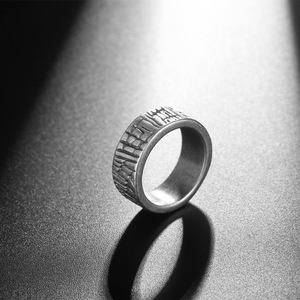 Men's Geometric Textured <b>Titanium</b> Steel <b>Ring</b> SA1099 Gift Jewelry - Product Image 4