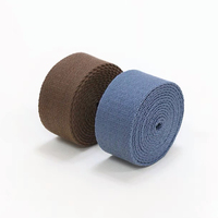 Sangle en sergé de polyester à texture naturelle, écologique et personnalisable, pour la confection de textiles de maison, vêtements, meubles et sacs.
