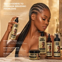 Marque privée Ensemble de soins capillaires végétaliens Tresse Soulagement des cheveux Rafraîchissant Hydratant Anti-Démangeaison Shampooing Spray Huile Mousse Gel de Contrôle des Bords