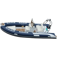 Bateau pneumatique semi-rigide de luxe en Hypalon PVC de 4,8 m (16 pi) avec fond rigide en fibre de verre, pour 6 personnes, stable et durable