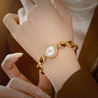 Montre pour femme BS FA1805, montre-bracelet à quartz étanche, bracelet en perles de luxe, montre vintage pour femme