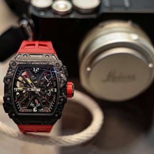 Carbon Fiber Textured <b>Mechanical</b> <b>Watch</b> with Skeletonized Movement, a Men's Luxury Timepiece. - Product Image 6