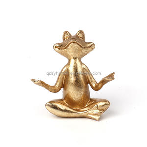 Creativo Golden Yoga Rana Ornamento vestíbulo sala de estar hogar meditación vino gabinete Decoración - Product Image 3