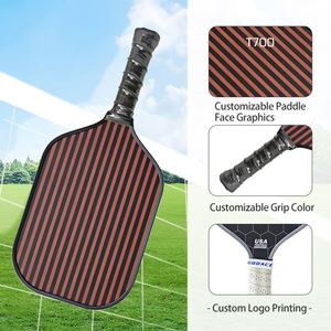 Raquette de pickleball en fibre de carbone T700, style offensif, peinture mate à grain, pour une forte friction sur la surface, contrôle de la balle, personnalisable, OEM - Product Image 4
