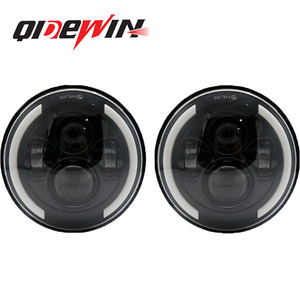 QIDEWIN ไฟหน้ารถจักรยานยนต์ LED ขนาด 7 นิ้วพร้อมดีไซน์ฮาโล แองเจิลอายสำหรับรถจี๊ปแรงเลอร์ ฮาร์ลีย์ เดวิดสัน - Product Image 4