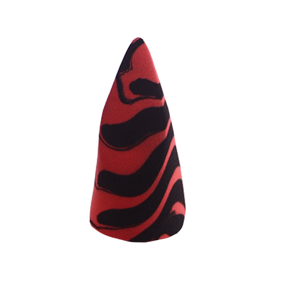 Oeuf de beauté bicolore rouge et noir, coupe conique, mélange de couleurs