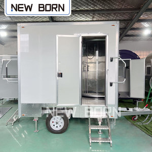 Nuovo Rimorchio Toilette Portatile <span class=keywords><strong>Bron</strong></span> con WC e Lavabo 13.12x6.28x7.38ft per Eventi all'Aperto, Matrimoni, Cantieri Edili - Product Image 2