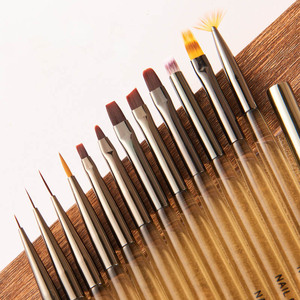 Pinceau gel hybride Amber Aurora pour ongles, pour dégradé éventail, mélange ombré, motifs dentelle, fleur, marguerite, liner, ovale, plat, rond, stylo de peinture pour ongles - Product Image 4