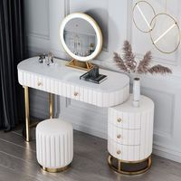 Dressing moderne, coiffeuse européenne à tiroirs, meubles de chambre à coucher, ensemble table de maquillage blanche avec miroir