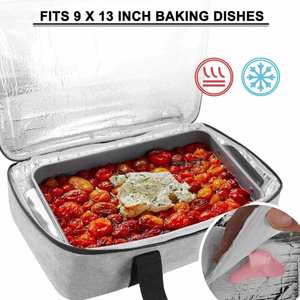 2024 Custom Logo Insulated Casserole Carrier Bag <b>Hot</b> & <b>Cold</b> Food Carrier Bag Lasagna Holder Lunch Bag for Picnics, Parties - Product Image 2