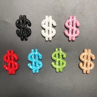 Coque de téléphone DIY de luxe, noire, rouge, bleue, champagne, brillante, entièrement ornée de strass et de breloques en forme de signe dollar et de symboles monétaires ajourés