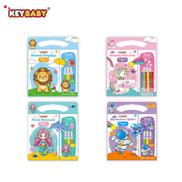 Carnet de coloriage portable KEYBABY personnalisé, 4 styles, en papier réutilisable, imprimé offset, avec poignée, pour les 3 ans et plus