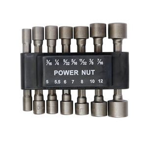 ชุดดอกไขควงหัวบล็อก Fuxin Power Nut ขนาด 3/16 1/4 9/32 5/16 11/32 3/8 7/16 5 5.5 6 7 8 10 12 มม. เกรดอุตสาหกรรม ผลิตจากเหล็กโครเมียมวาเนเดียม - Product Image 1