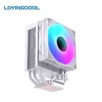 Refroidisseur de processeur personnalisé avec logo d'usine LOVINGCOOL, 4 caloducs, refroidisseur d'air, base en cuivre LGA1700 AM5, service de refroidissement de processeur ODM