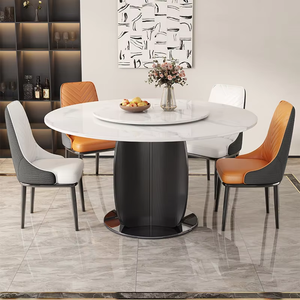 Tavolo da pranzo di lusso e sedia Set, adatto per piccoli appartamenti, dotato di una funzione giradischi, moderno stile minimalista. - Product Image 6