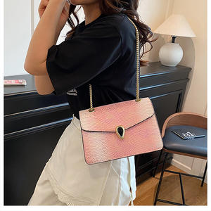 New Stylish Snake-Pattern Diamond-Studded Luxury <b>Vintage</b> Chain Square <b>Clutch</b> Premium Quality Women's Shoulder Crossbody <b>Bag</b> - Product Image 2