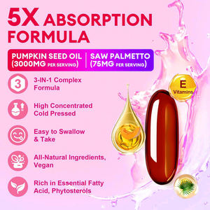 Cápsulas Blandas de Saw Palmetto de Alta Calidad con Aceite de Semilla de Calabaza y Vitamina E, Promueven la Salud de la Próstata y Ayudan al Crecimiento del Cabello - Product Image 3