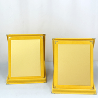 Boîte en velours pliable jaune avec plaque dorée pour certificat MH-FJ0058