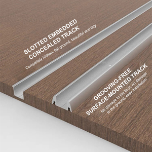 Rail de guidage pour <span class=keywords><strong>porte</strong></span> <span class=keywords><strong>coulissante</strong></span> de grange en aluminium, pour meuble de rangement bidirectionnel, <span class=keywords><strong>porte</strong></span> en bois - Product Image 3