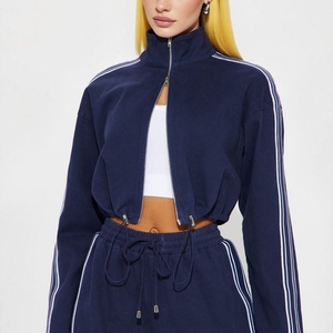 Ensemble sweat à capuche et pantalon de jogging rayé à jambes larges en coton French Terry 100% avec logo personnalisé OEM de haute qualité - Product Image 3