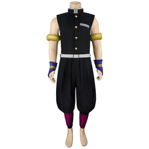 Disfraz de Cosplay de Demon Slayer Uzui Tengen, conjunto de pantalones y chaleco negro sin mangas, traje de Anime Sound Hashira para adultos, juego de rol - Product Image 3