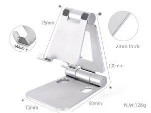Support de téléphone portable en alliage d'aluminium, support de <span class=keywords><strong>tablette</strong></span> de bureau en métal, support pliable pour smartphone - Product Image 4
