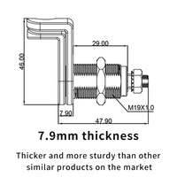 JK538 캐비닛 보안 솔루션 두꺼운 잠금 캠 19mm 구멍 크기 키리스 캠 잠금장치 (자물쇠 버클 포함) 체육관 사물함용