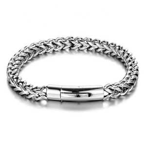 C & J Venta caliente Hip Hop 6MM Acero inoxidable <span class=keywords><strong>quilla</strong></span> Cable cadena pulseras diseño individualizado para Hombres estilo callejero - Product Image 1