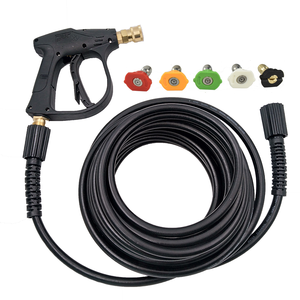 Accesorios de lavado de coche para el hogar Negro 1/4 32ft 50ft 3200psi <span class=keywords><strong>Manguera</strong></span> de lavado de chorro de <span class=keywords><strong>alta</strong></span> <span class=keywords><strong>presión</strong></span> con conector universal M22/14 M22/15 - Product Image 1